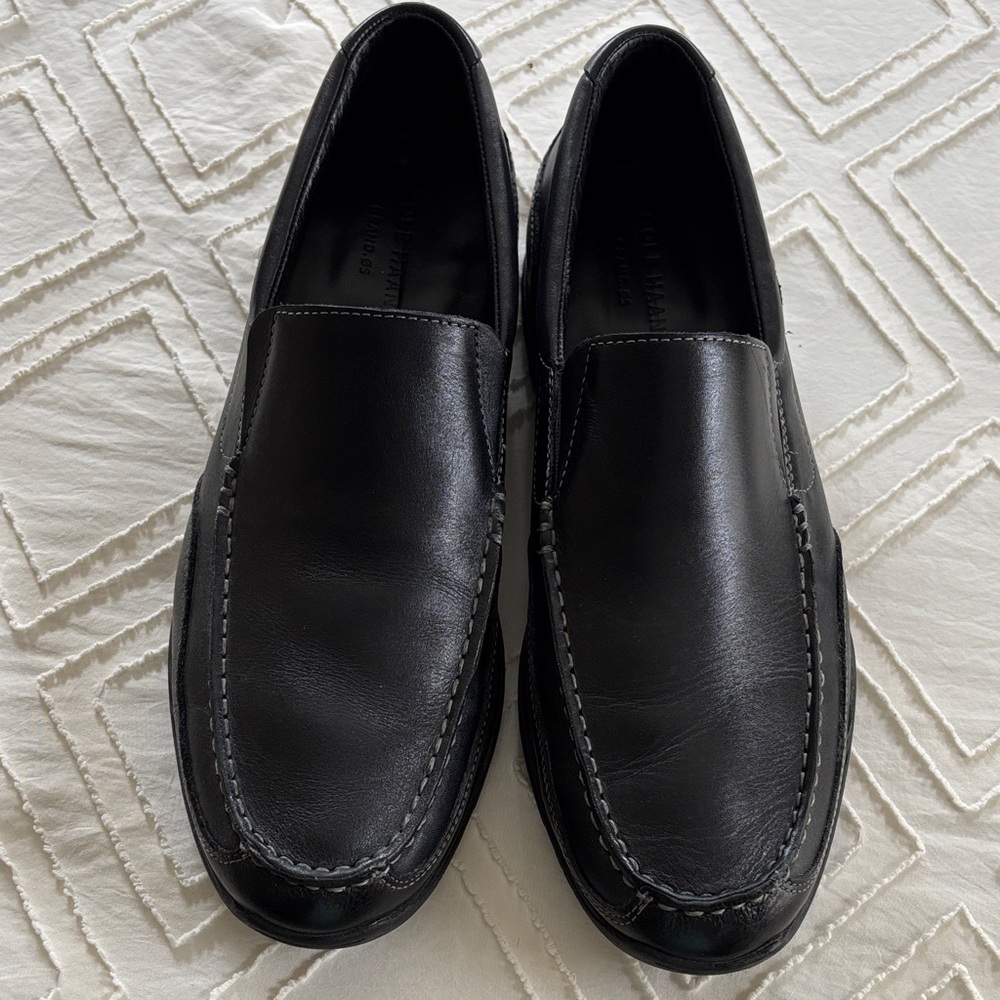 Cole Haan Black Leather Slip-On Loafers